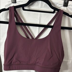 CRZ YOGA Women's Strappy BURGUNDY Sports Bra XL EUC
